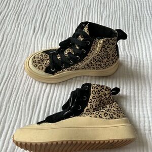 Zara Leopard Print High-Top Sneakers, Sz 30 (22.5 US)